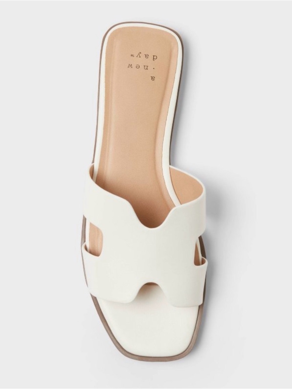 A NEW DAY NINA SLIDE SANDALS WHITE MEDIUM WIDTH